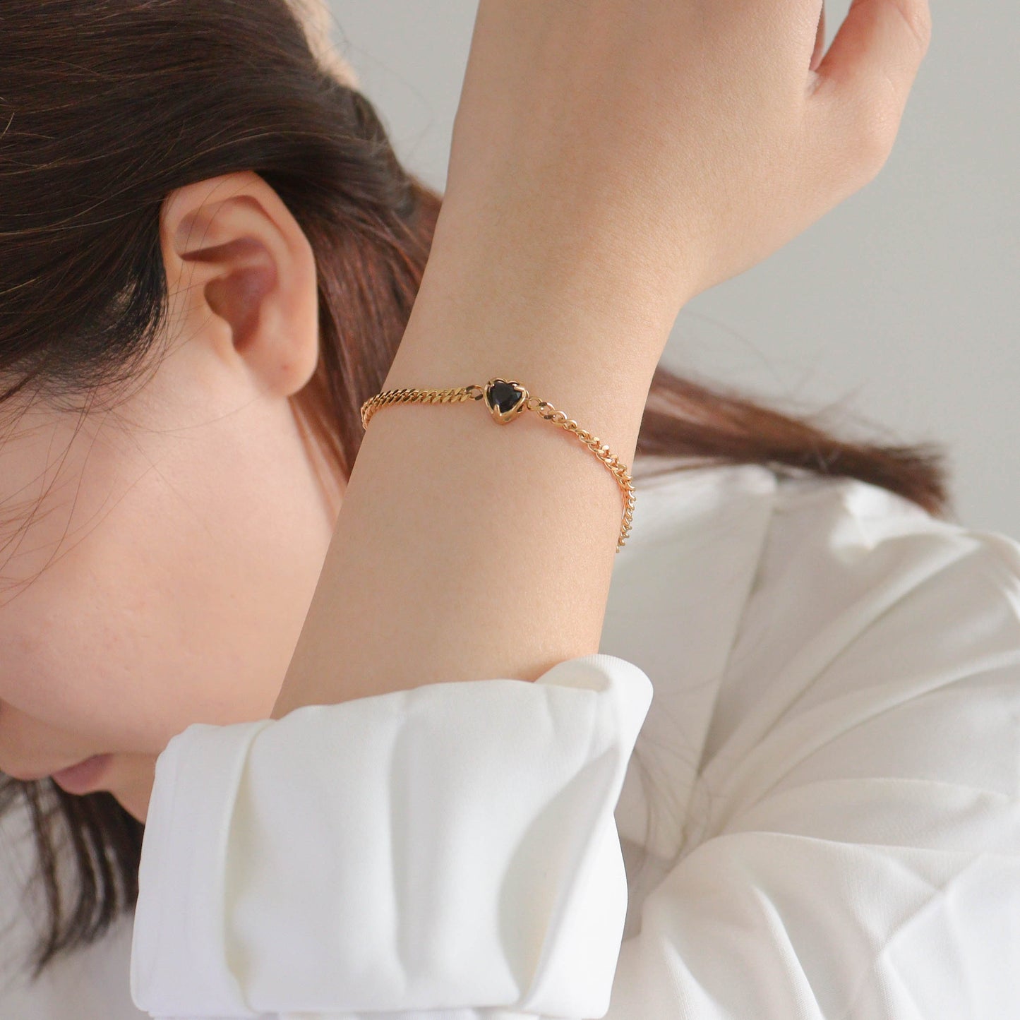 Black Heart Gold Bracelet