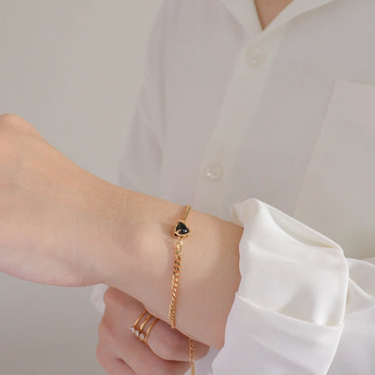 Black Heart Gold Bracelet