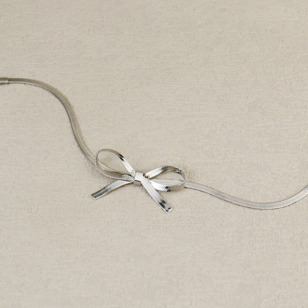 Skinny Bow Silver Bracelet