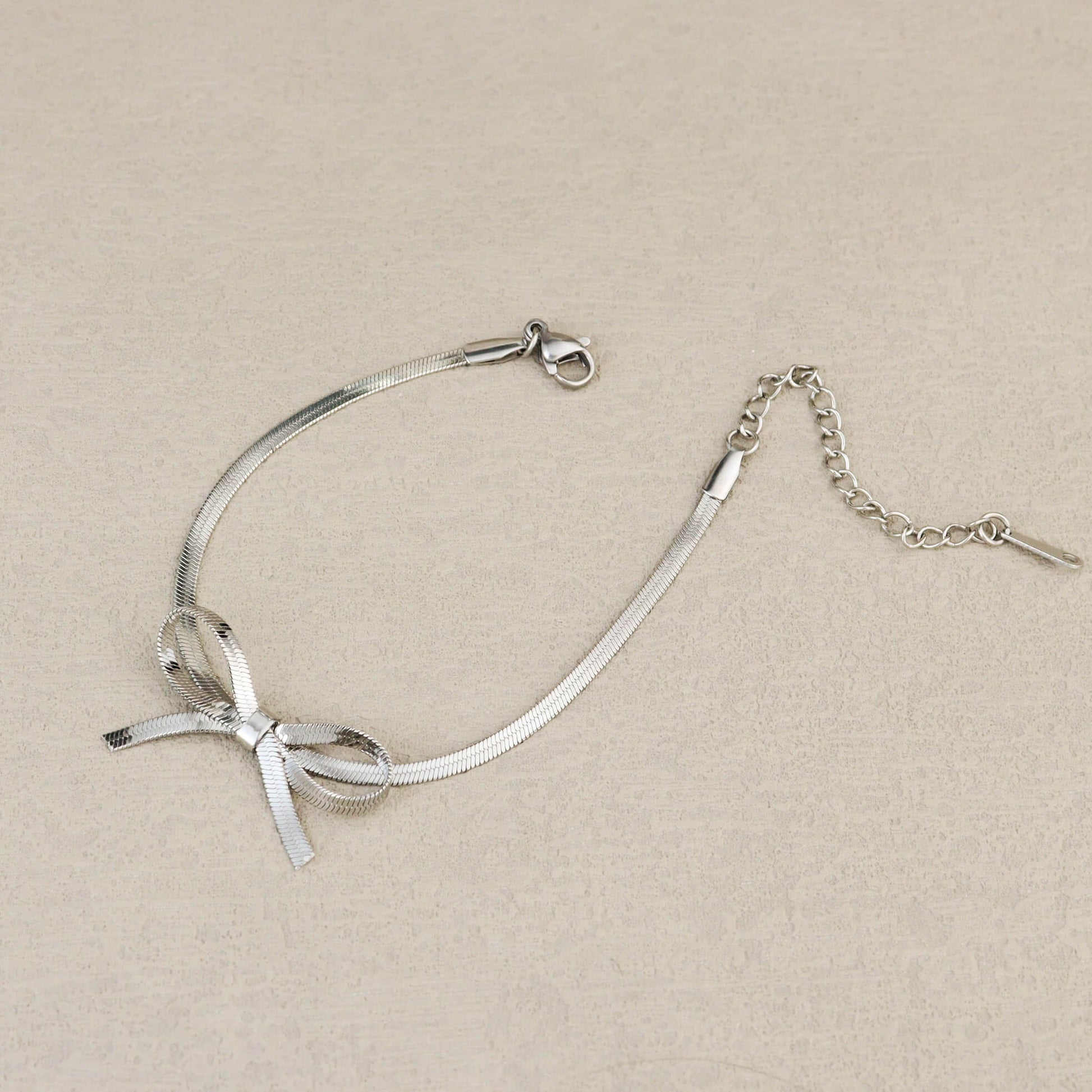 Skinny Bow Silver Bracelet