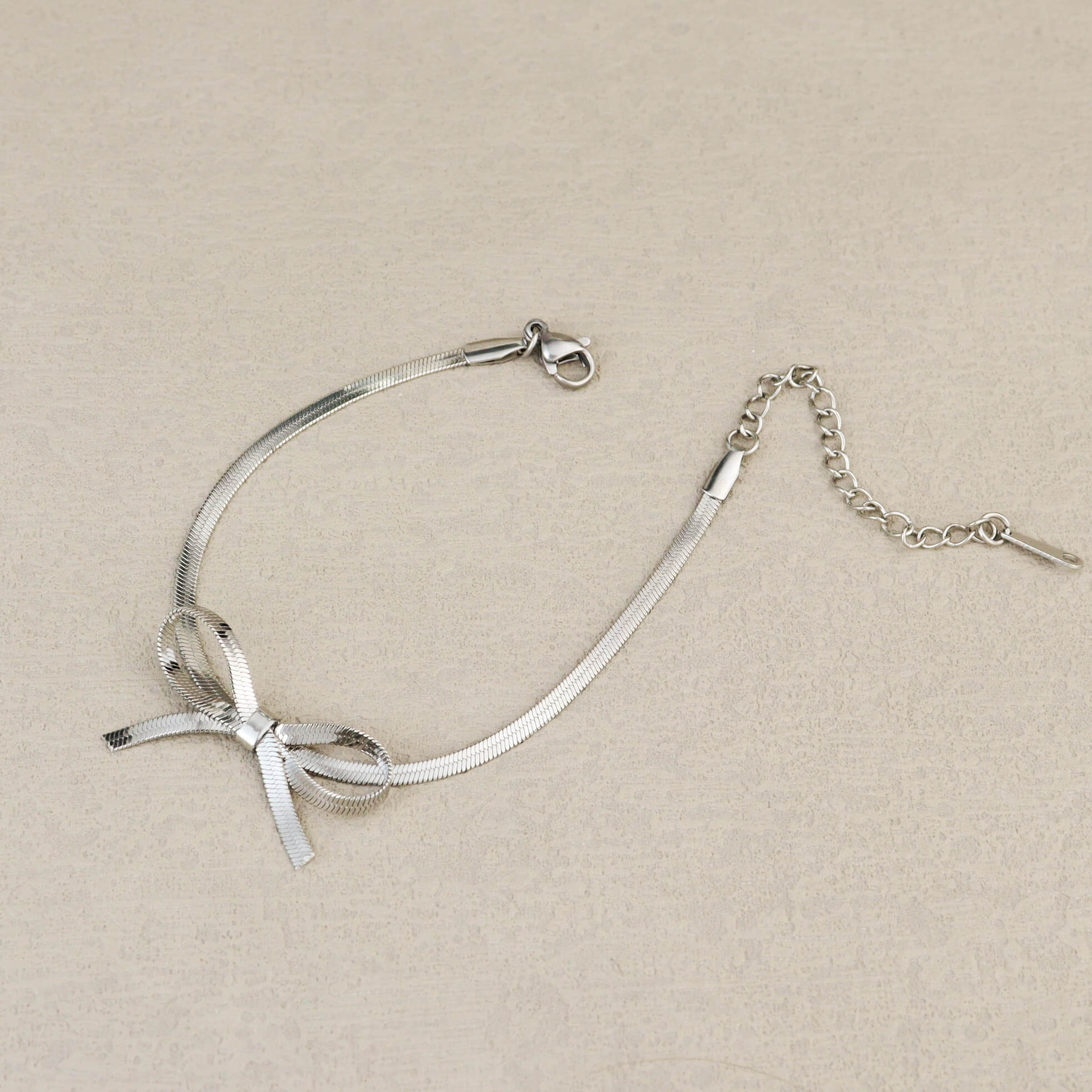 Skinny Bow Silver Bracelet