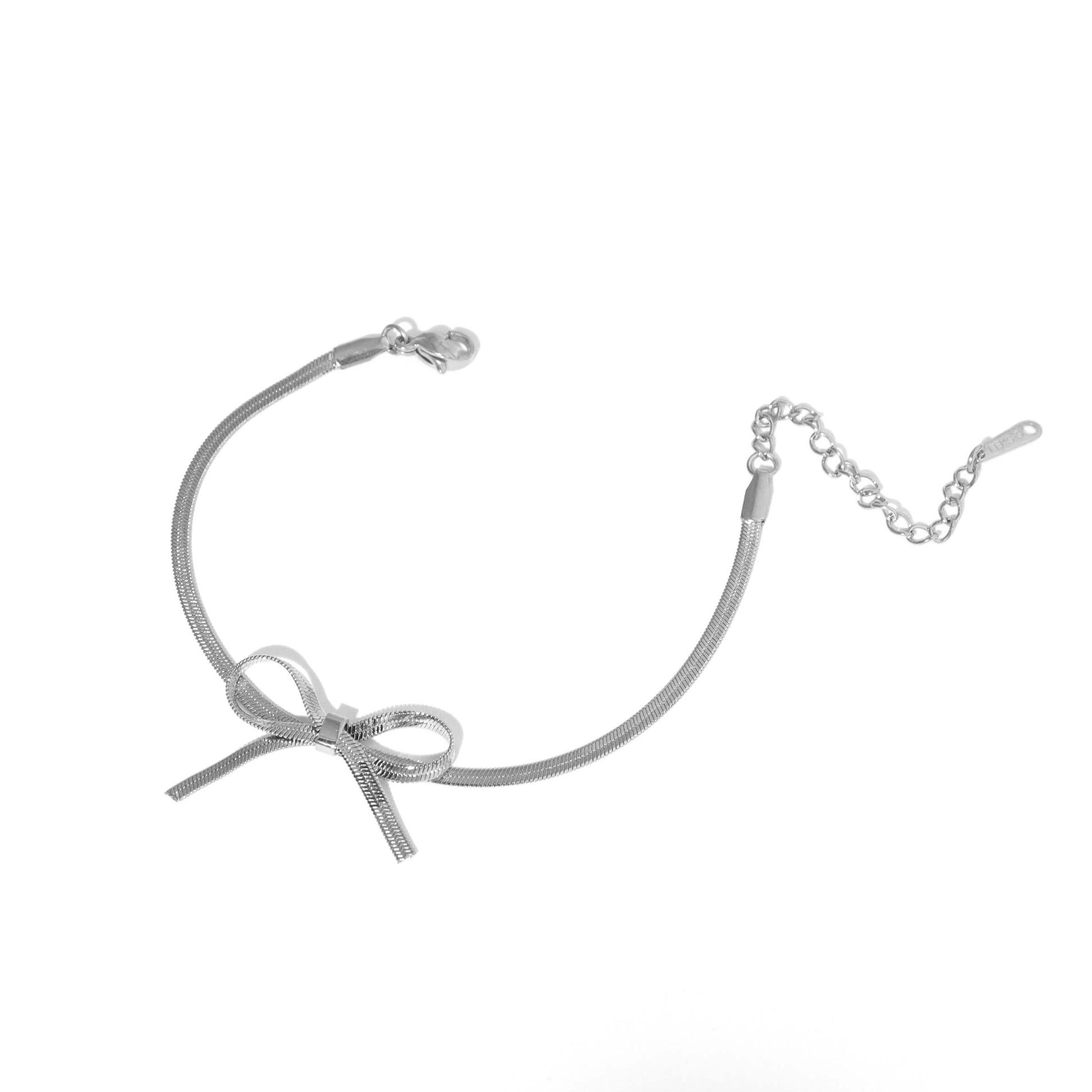 Skinny Bow Silver Bracelet