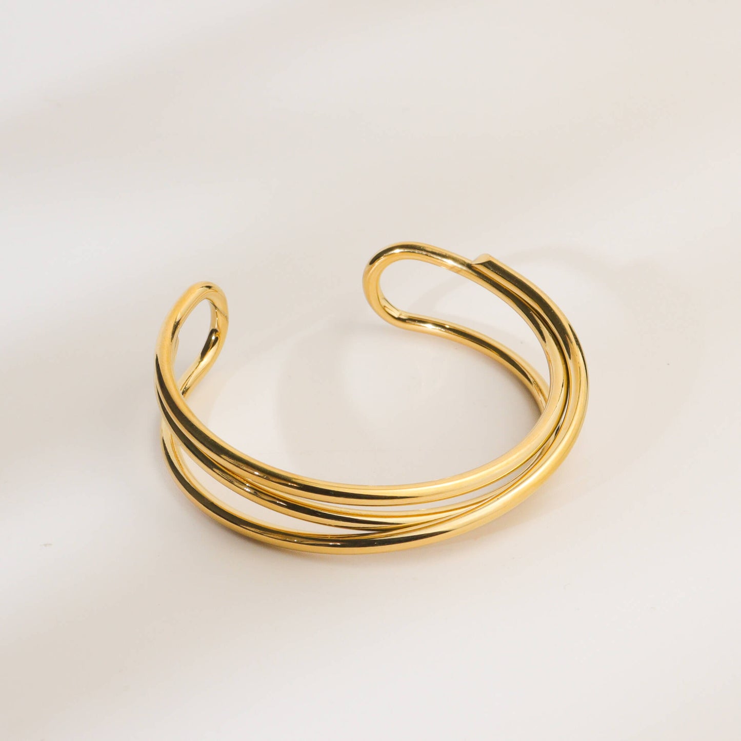 Riding Wave Gold Cuff Bangle