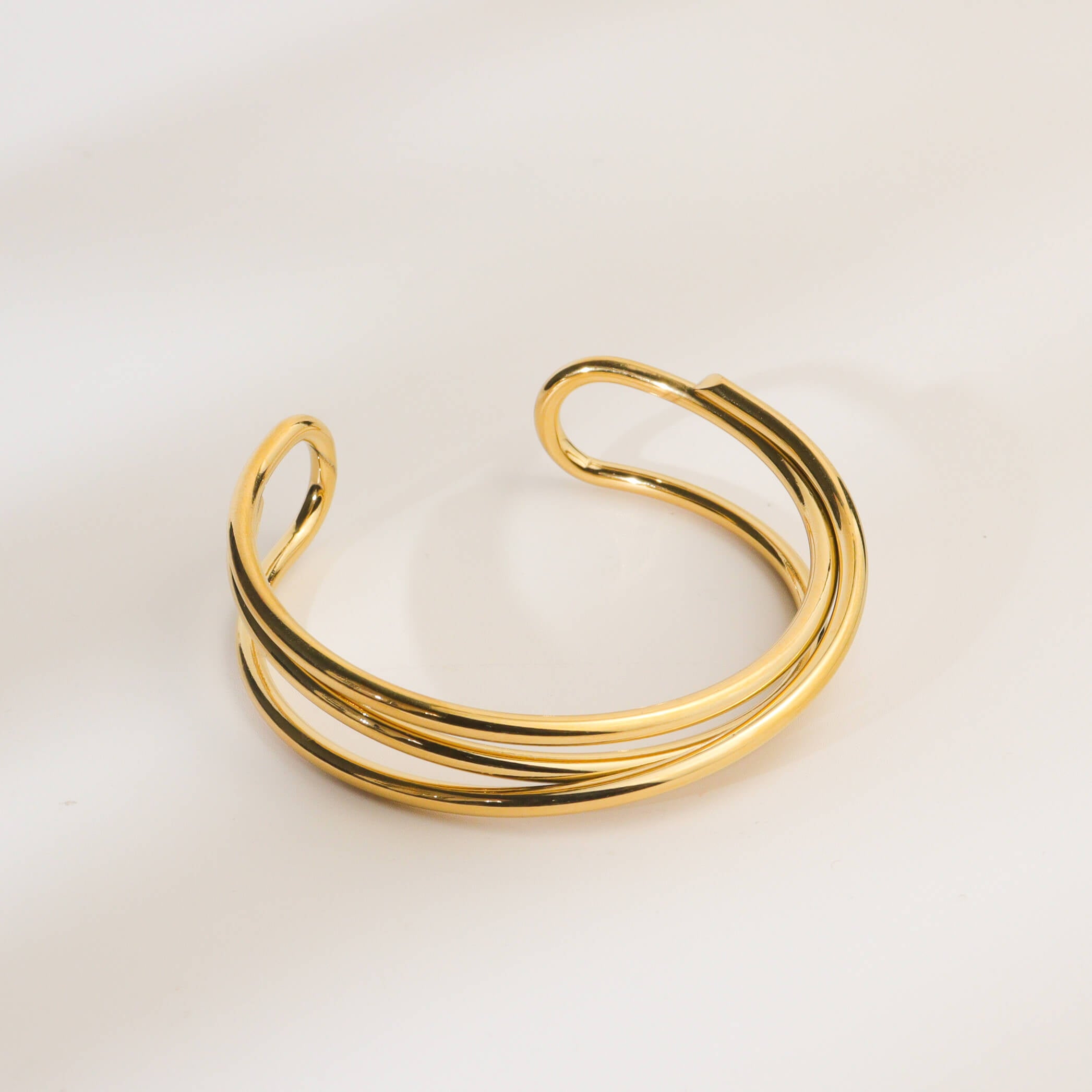 Riding Wave Gold Cuff Bangle