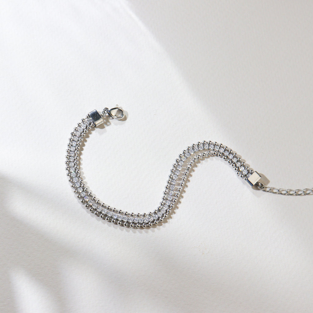 Silver Layered Tennis Bracelet