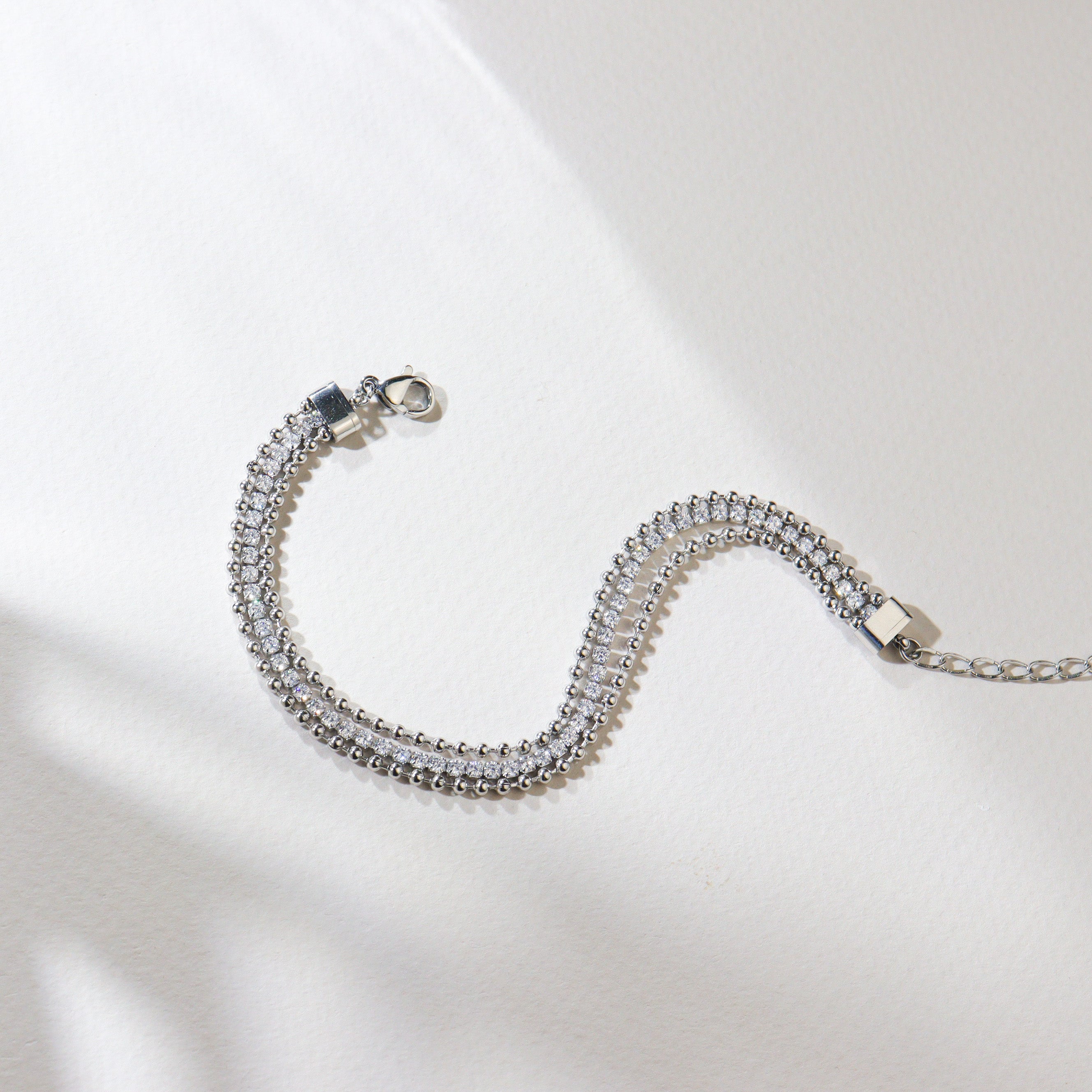 Silver Layered Tennis Bracelet