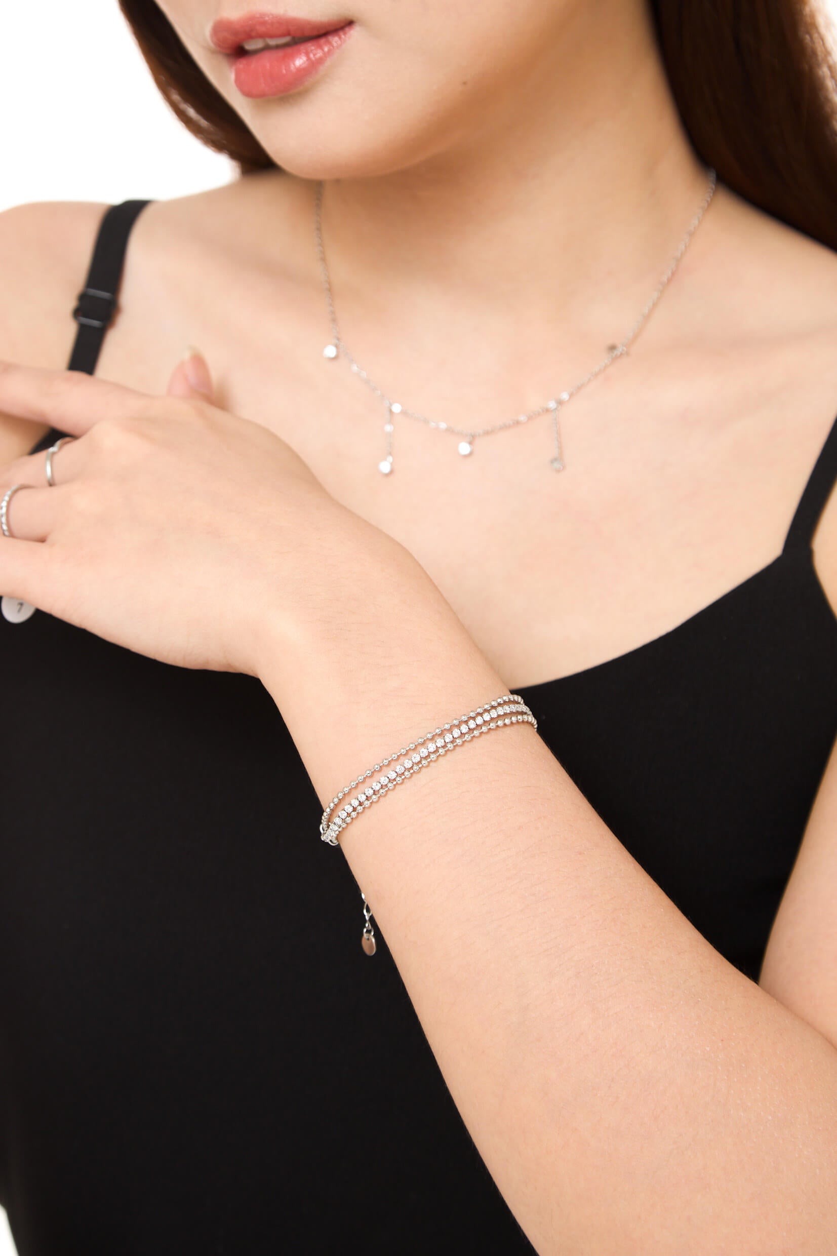 Silver Layered Tennis Bracelet
