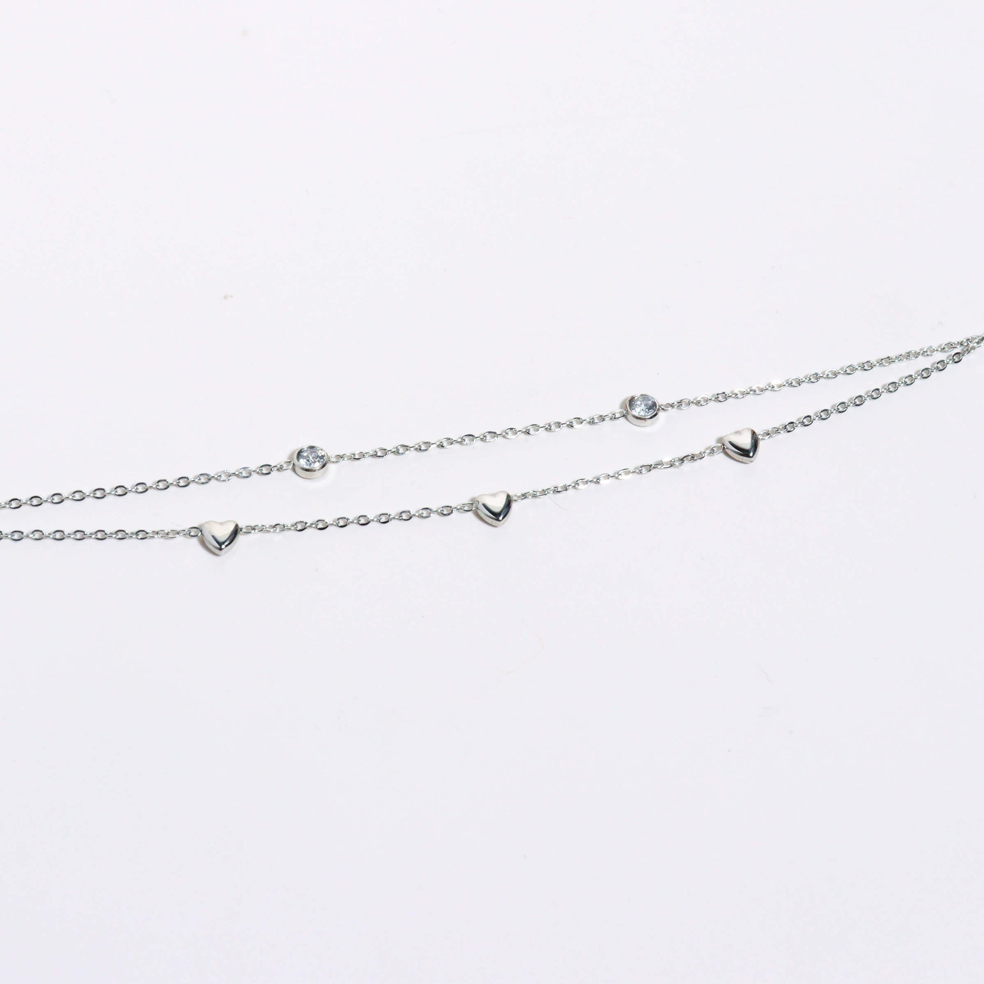 Entangled Heart Chain Silver Bracelet