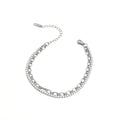 Double Chain Silver Tennis Bracelet