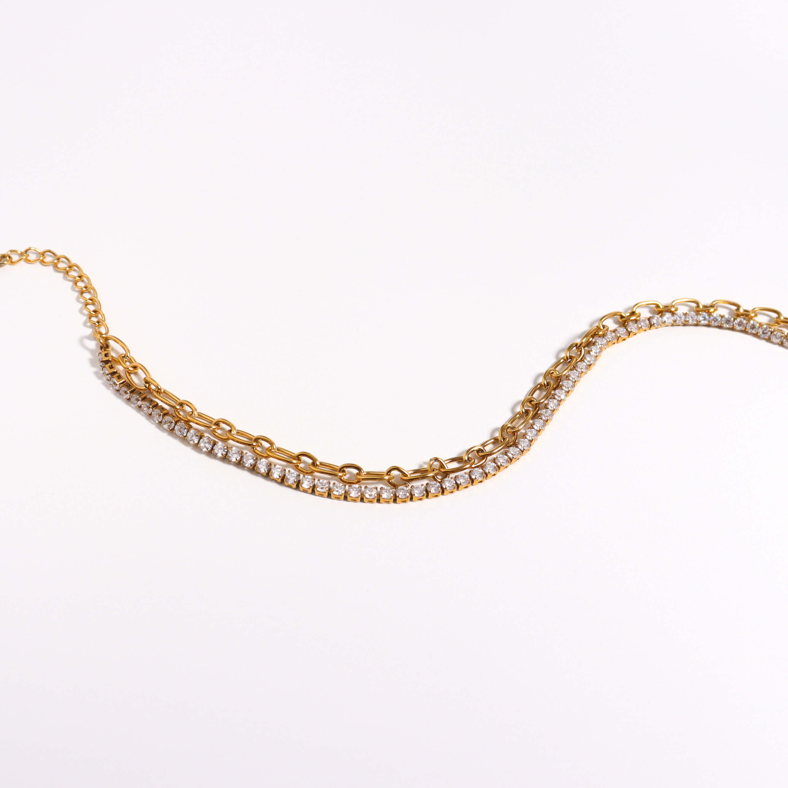 Double Chain Gold Tennis Bracelet