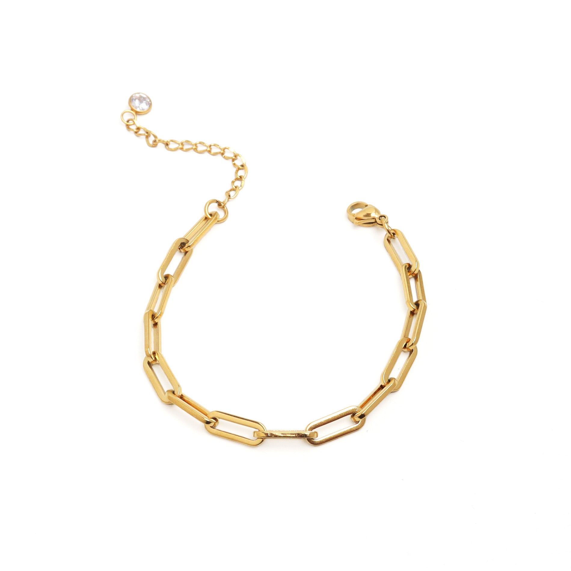 Thick Paper Clip Gold Chain Bracelet
