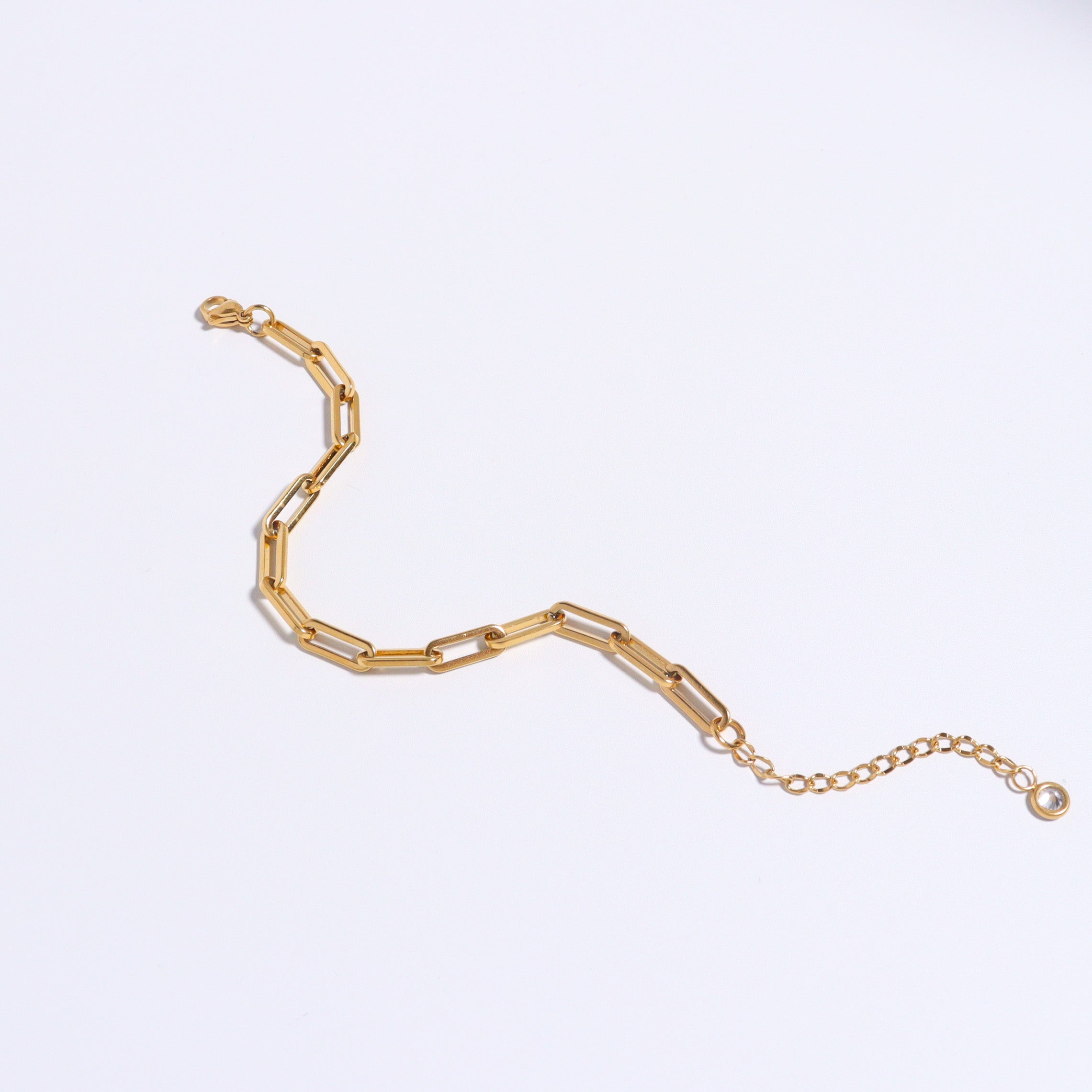 Thick Paper Clip Gold Chain Bracelet