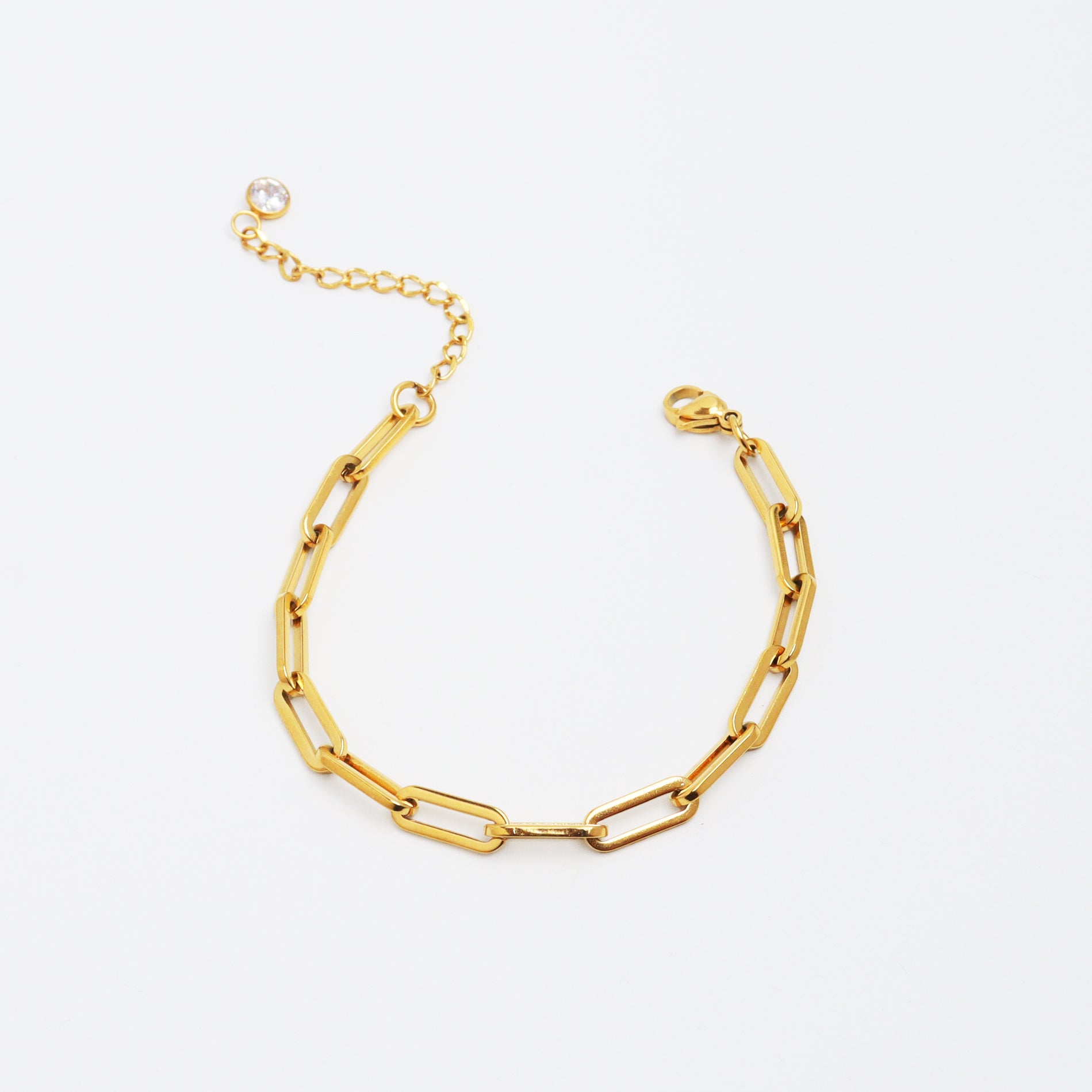 Thick Paper Clip Gold Chain Bracelet