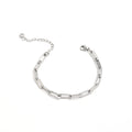 Thick Paper Clip Silver Chain Bracelet