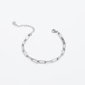 Thick Paper Clip Silver Chain Bracelet