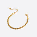 Twisted Rope Chain Gold Bracelet