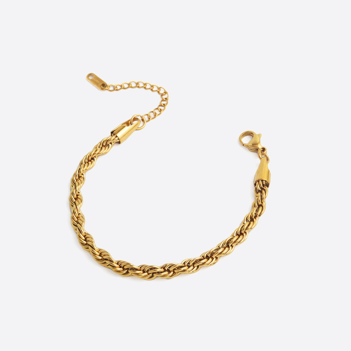 Twisted Rope Chain Gold Bracelet