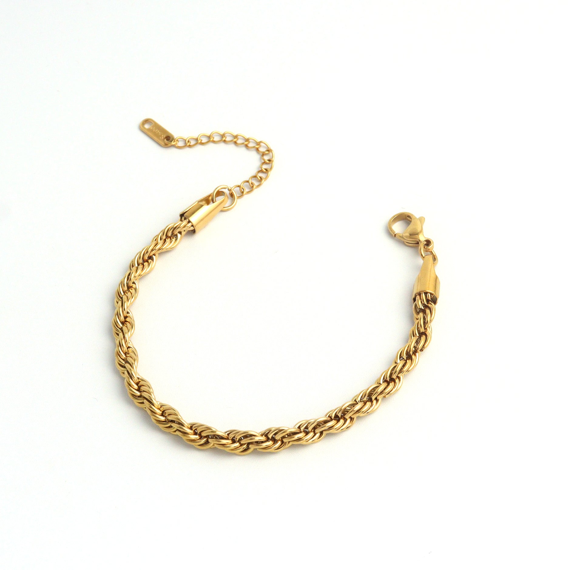 Twisted Rope Chain Gold Bracelet