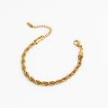 Twisted Rope Chain Gold Bracelet