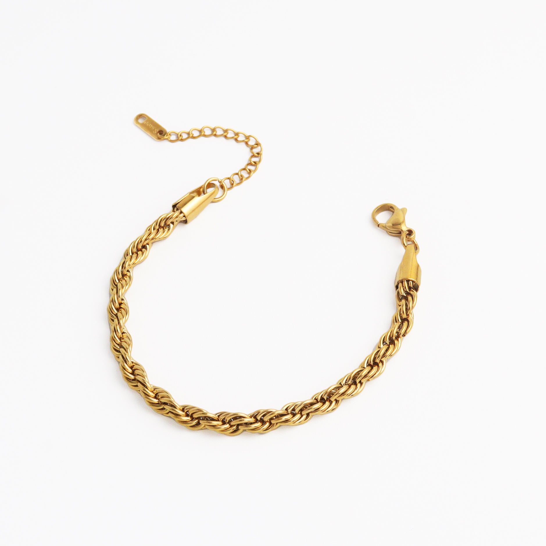 Twisted Rope Chain Gold Bracelet