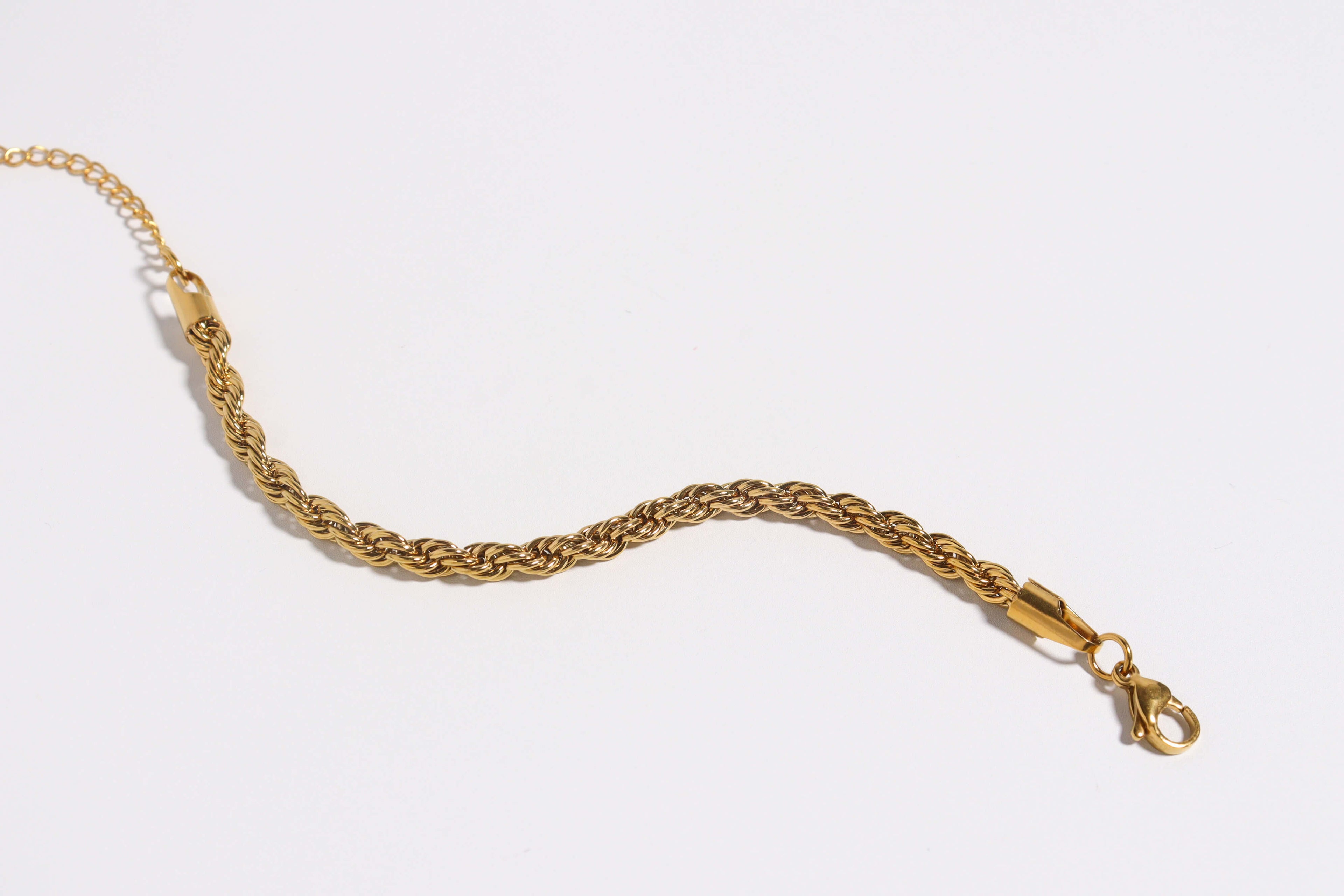 Twisted Rope Chain Gold Bracelet