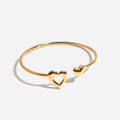 Button Heart Gold Bangle
