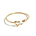 Button Heart Gold Bangle