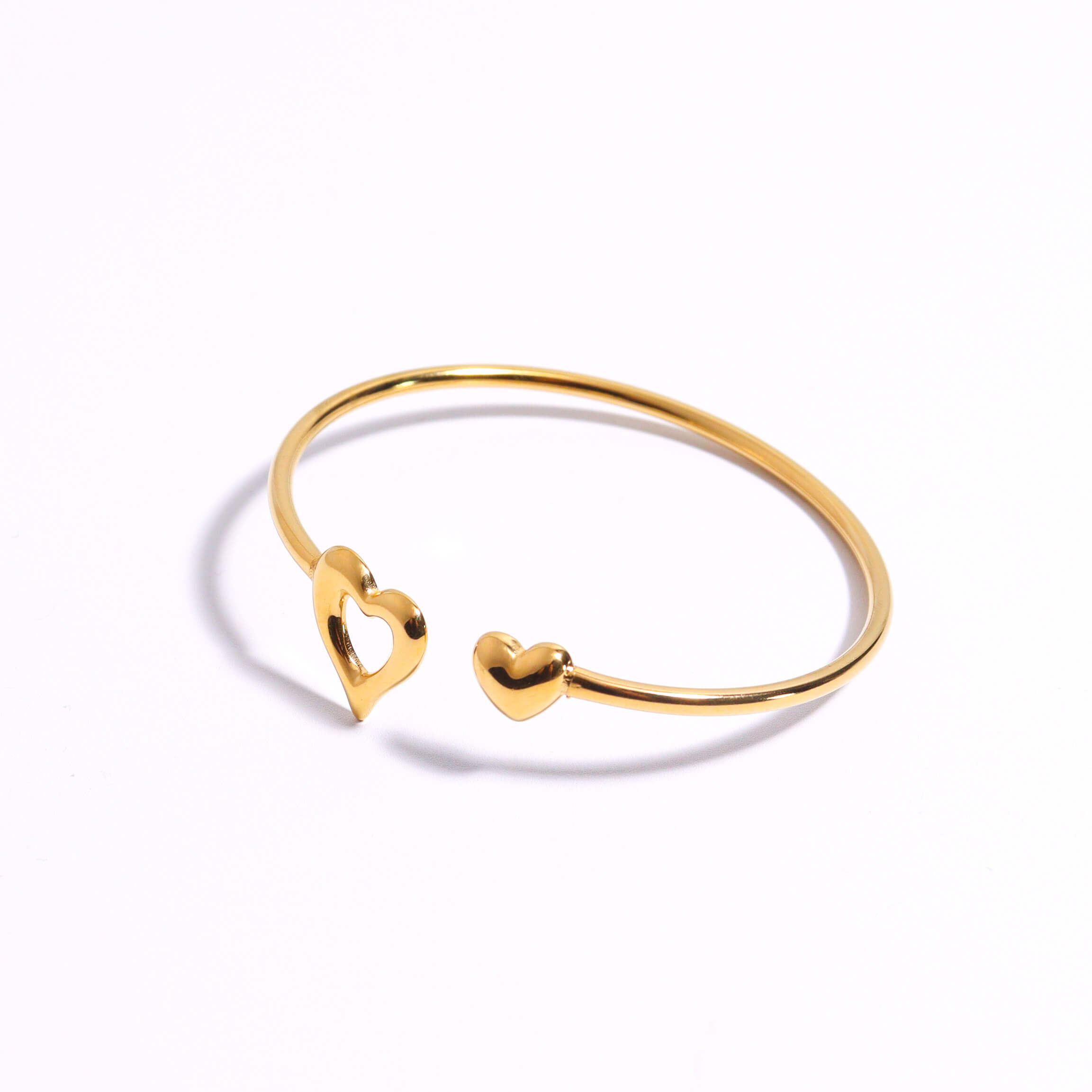Button Heart Gold Bangle