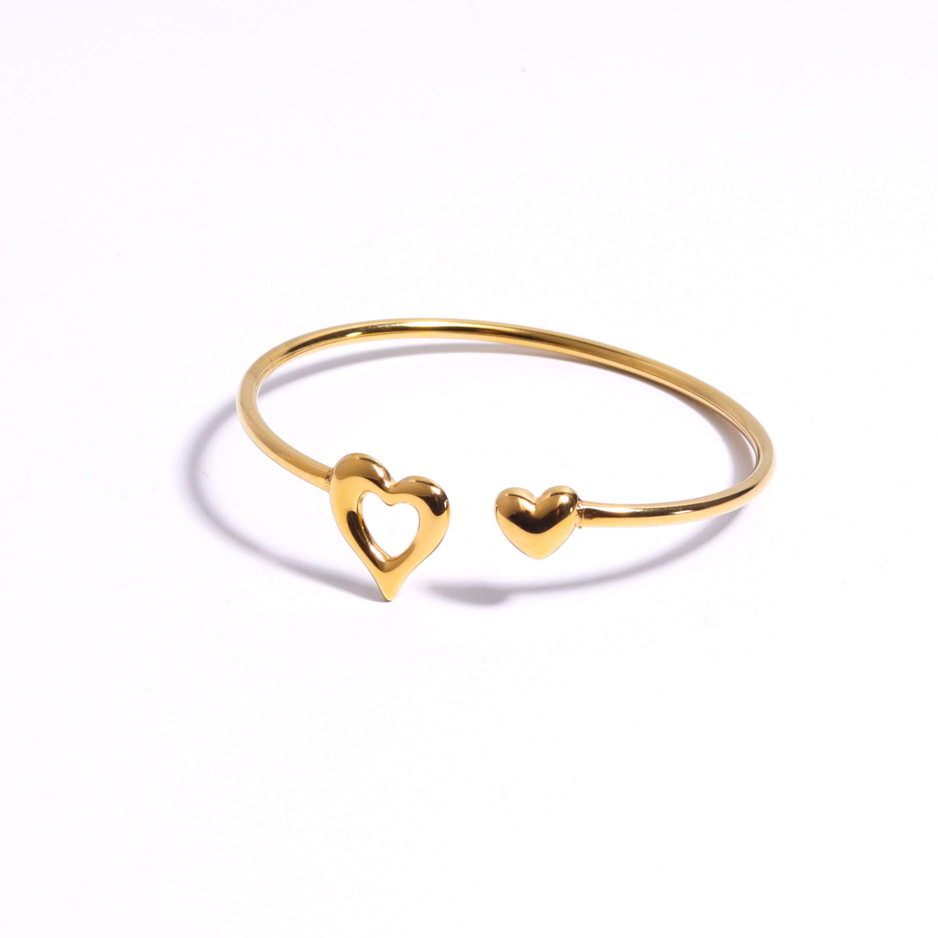 Button Heart Gold Bangle