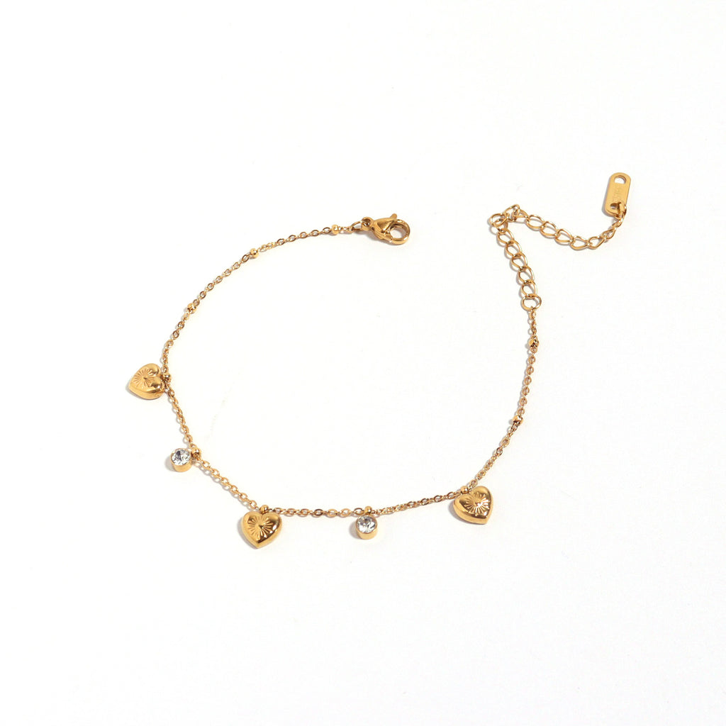 Graceful Hearts Gold Bracelet