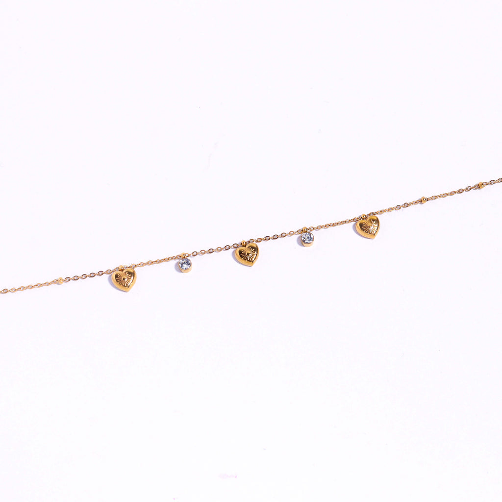 Graceful Hearts Gold Bracelet