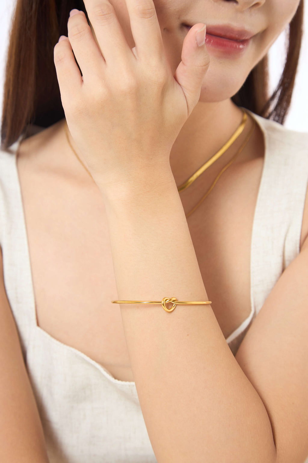 Golden Bagel Knot Bangle