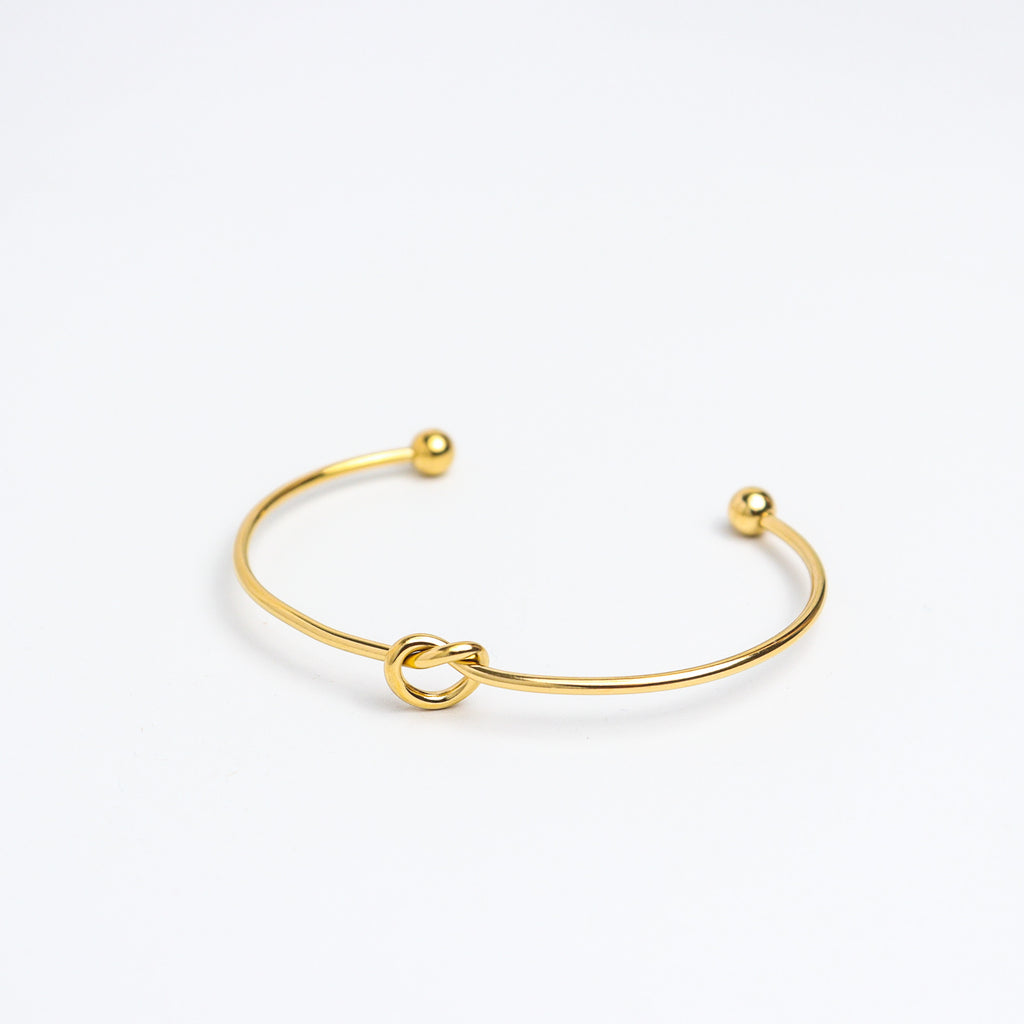 Golden Bagel Knot Bangle