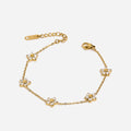 Petal Five Gold Flower Bracelet