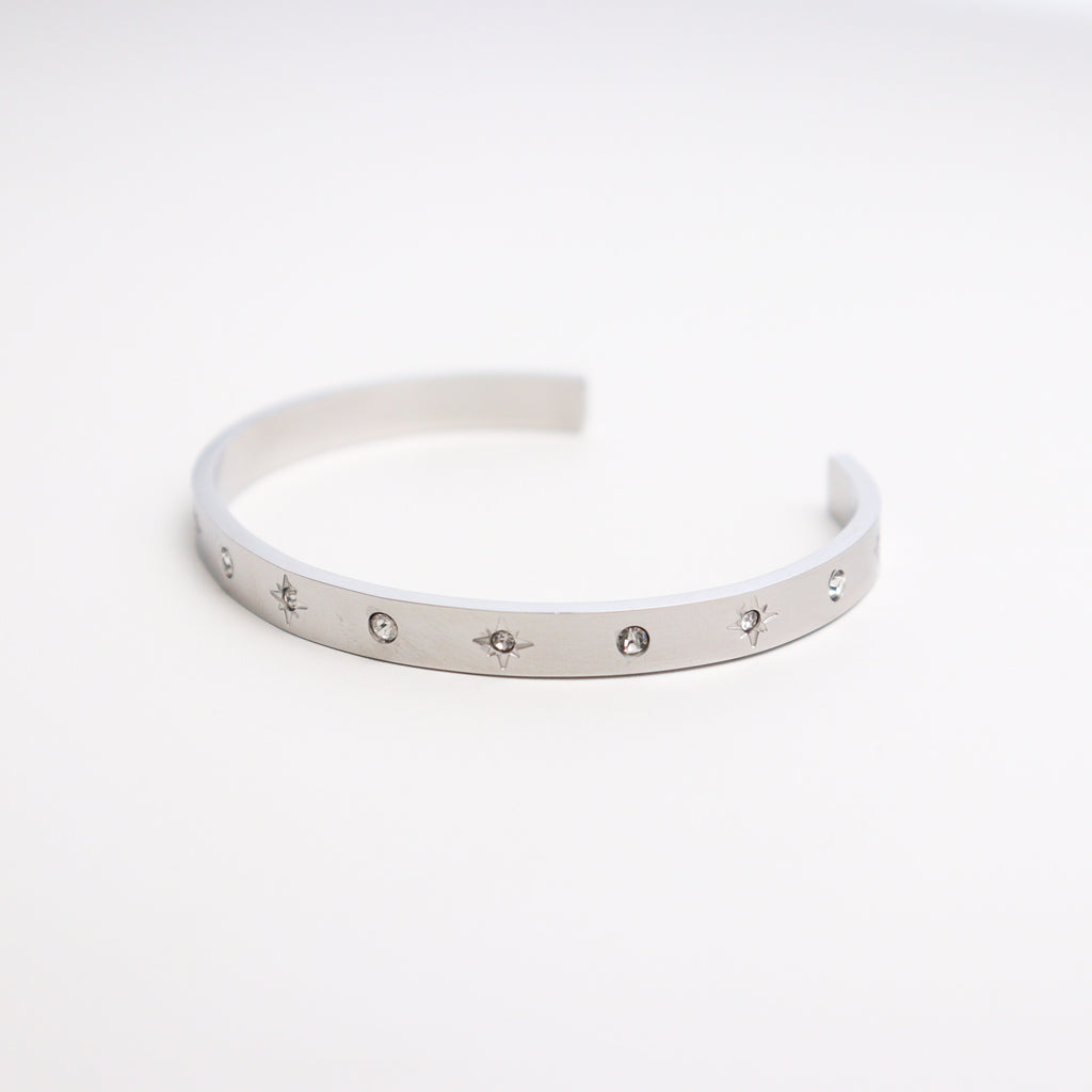 Stellar Cycle Silver Bangle