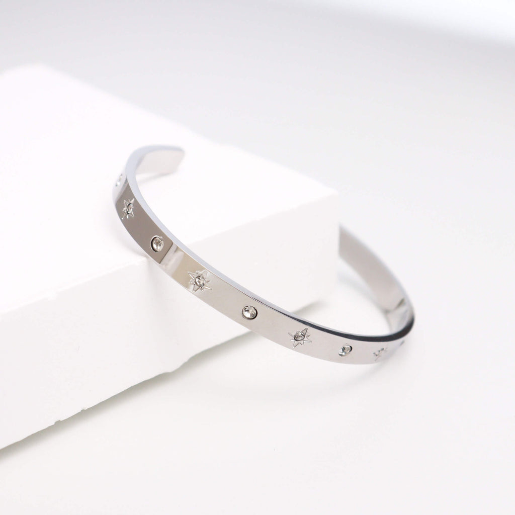 Stellar Cycle Silver Bangle