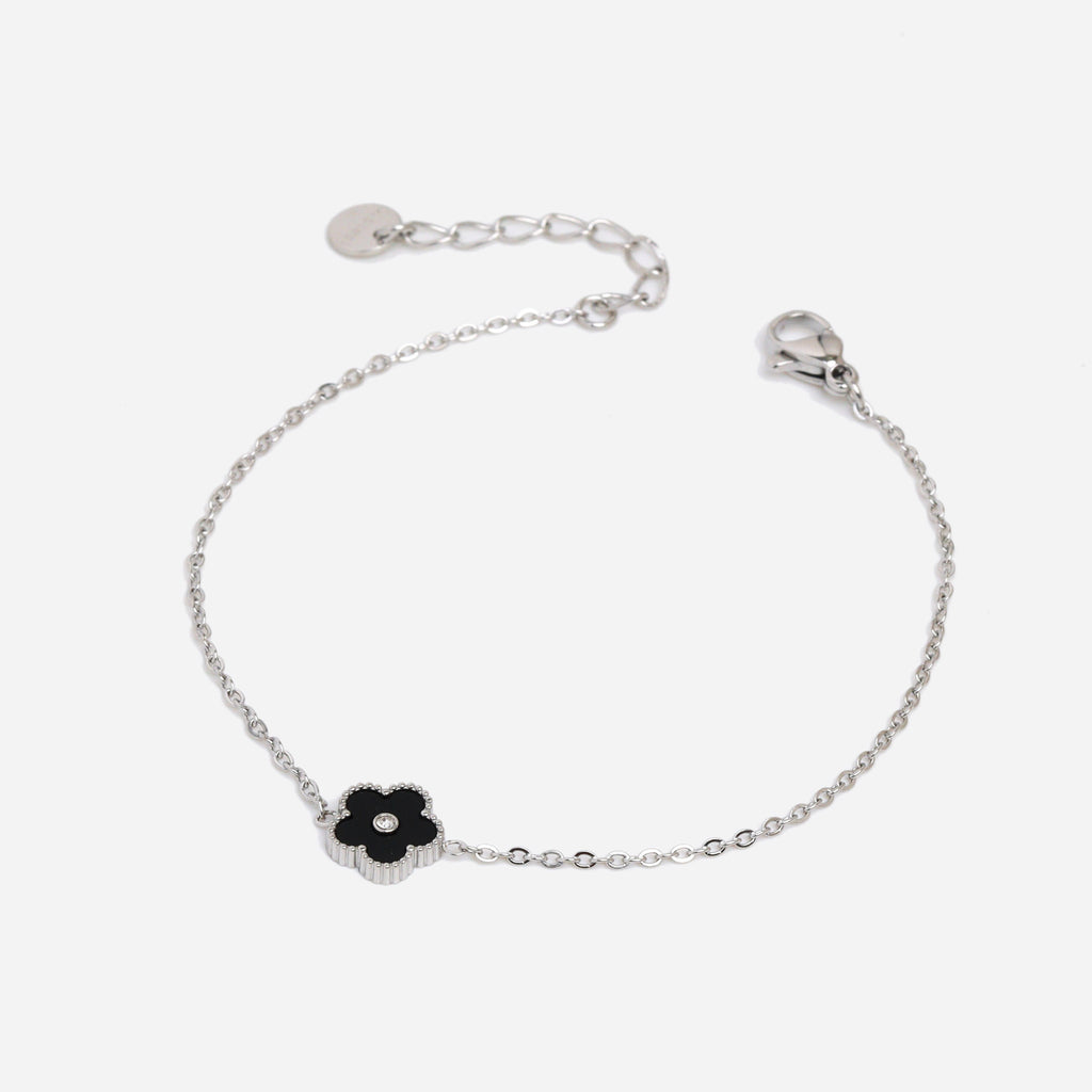 Dark Bold Satta Petal Silver Bracelet