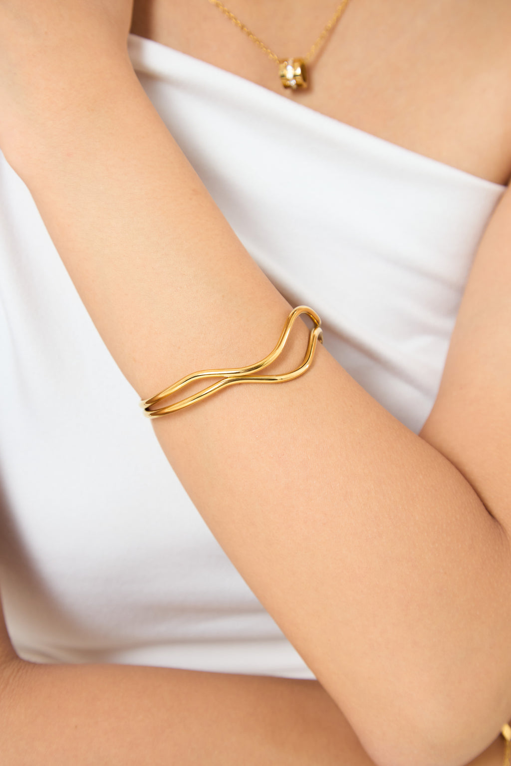 Elven Gold Bangle Bracelet