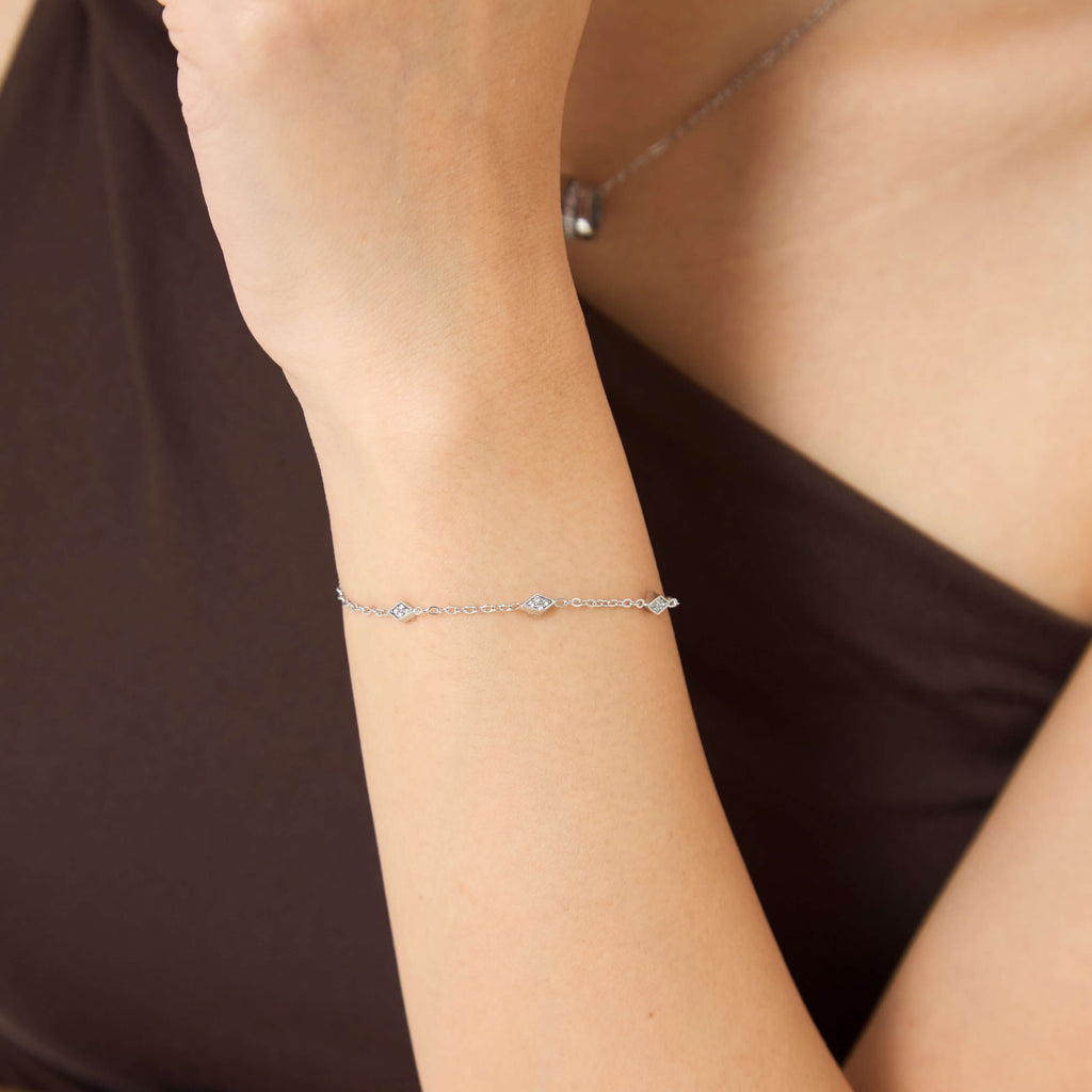 Classic Zirconia Silver Bracelet