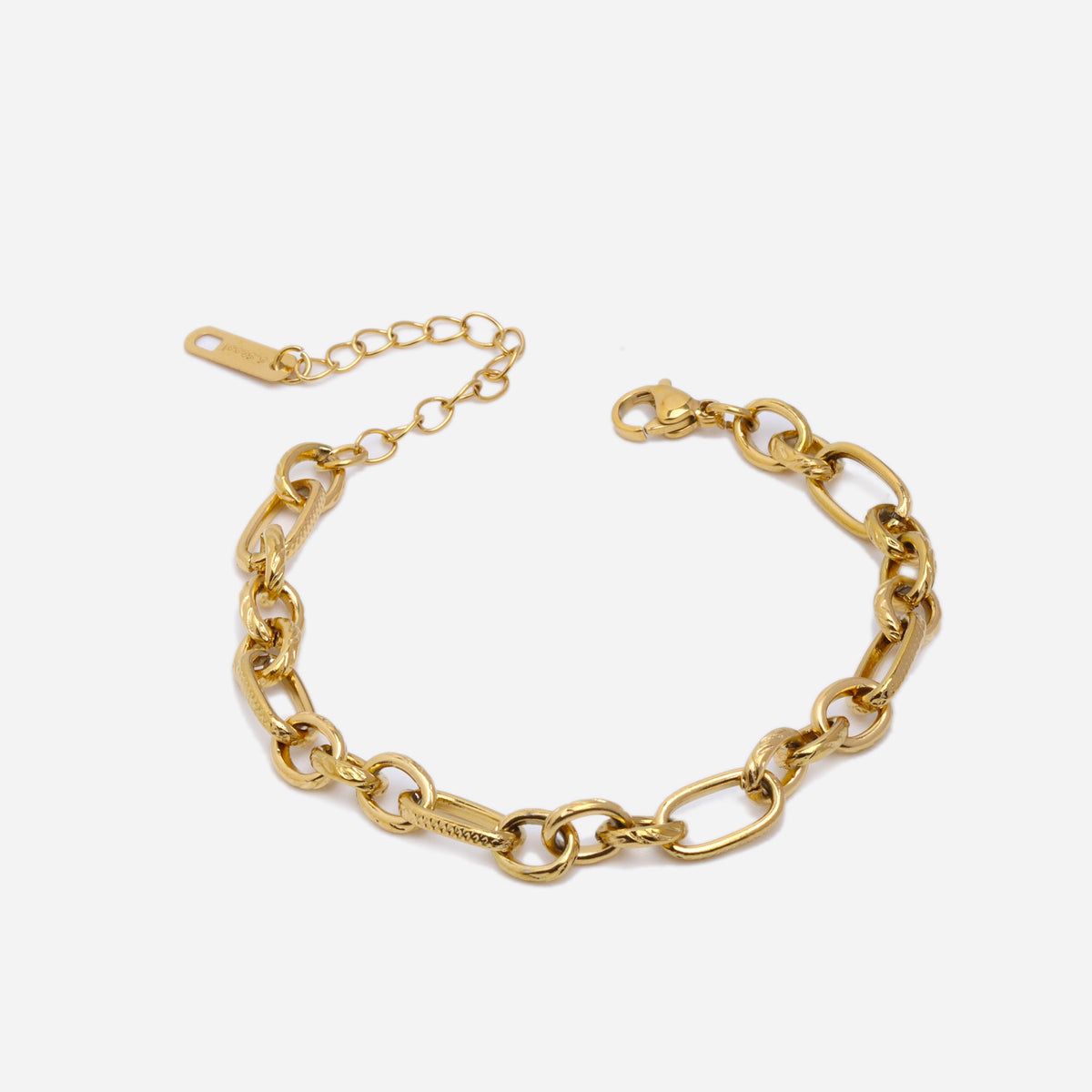 Textured Chain Gold Bracelet