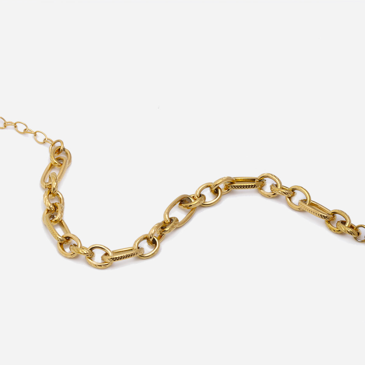 Textured Chain Gold Bracelet
