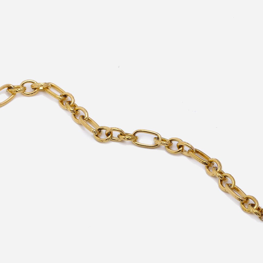 Textured Chain Gold Bracelet