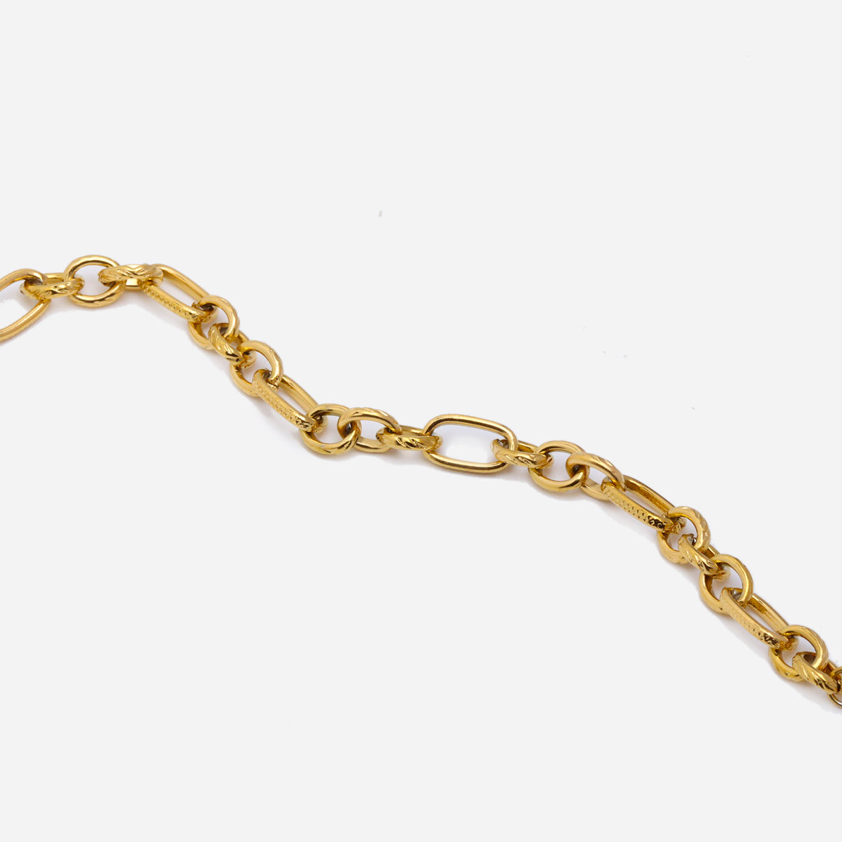 Textured Chain Gold Bracelet