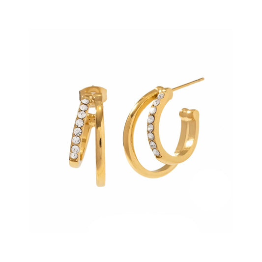 Double Hollow C-Earrings