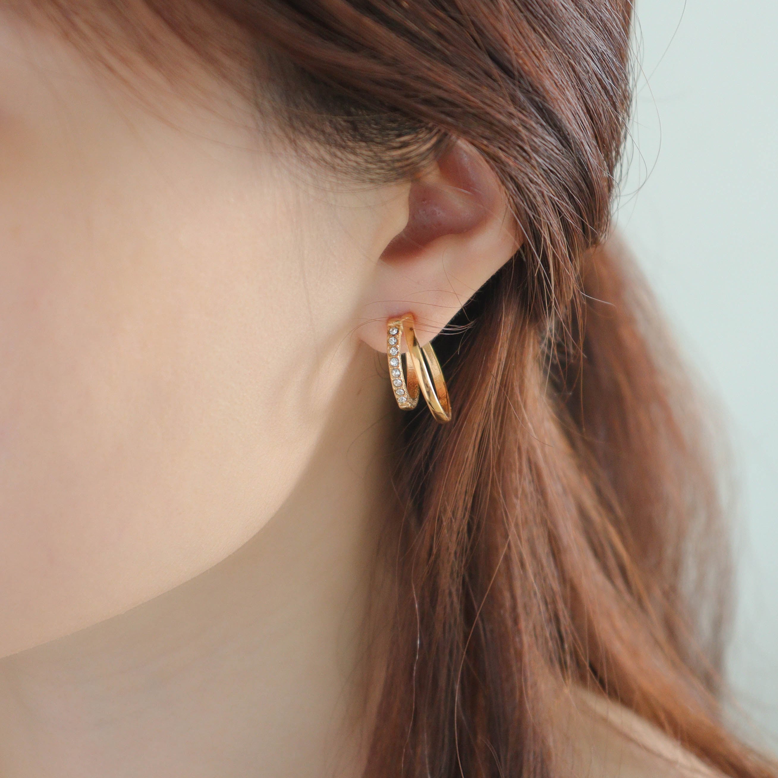 Double Hollow C-Earrings