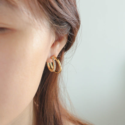 Double Hollow C-Earrings
