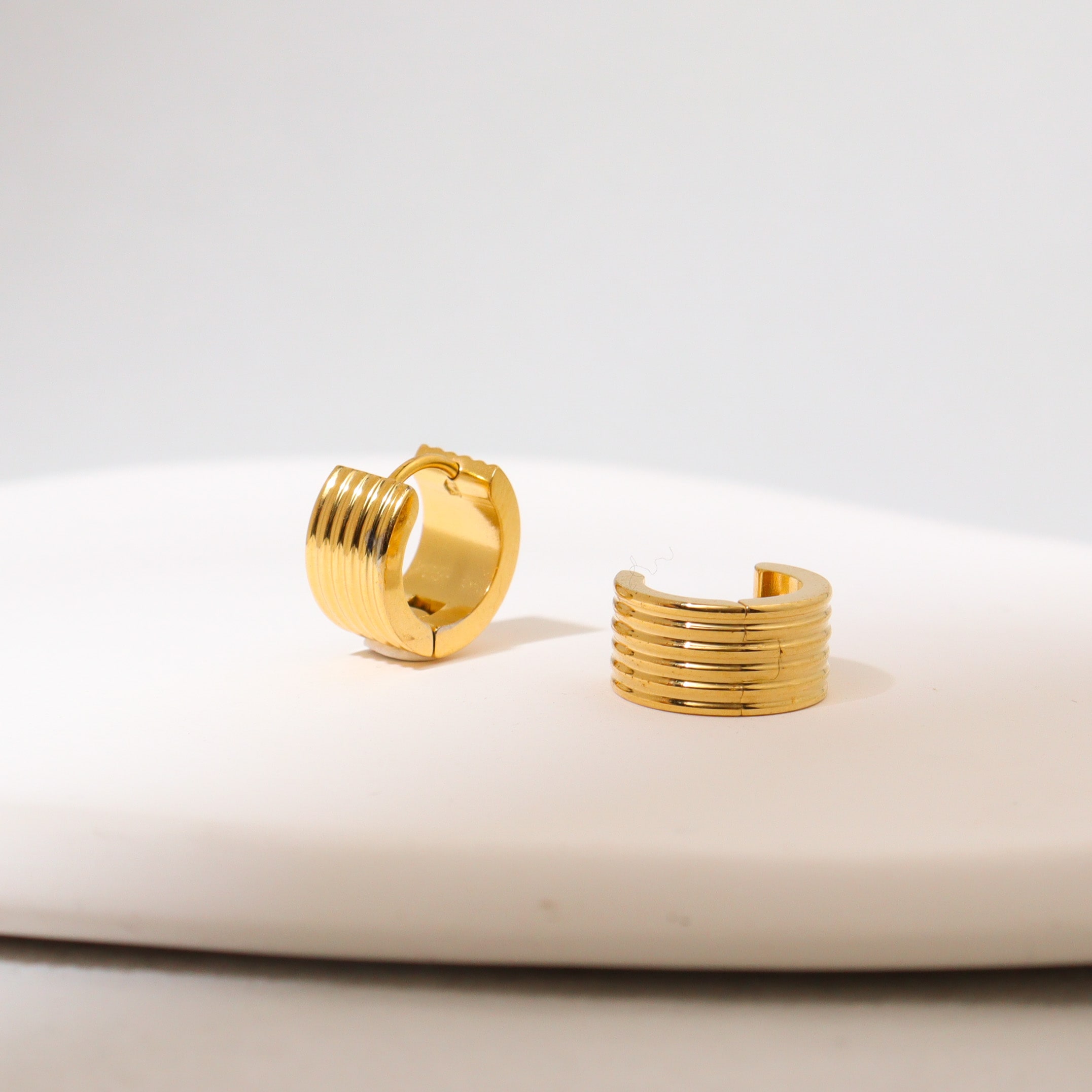 Multi Line Hoop Earrings
