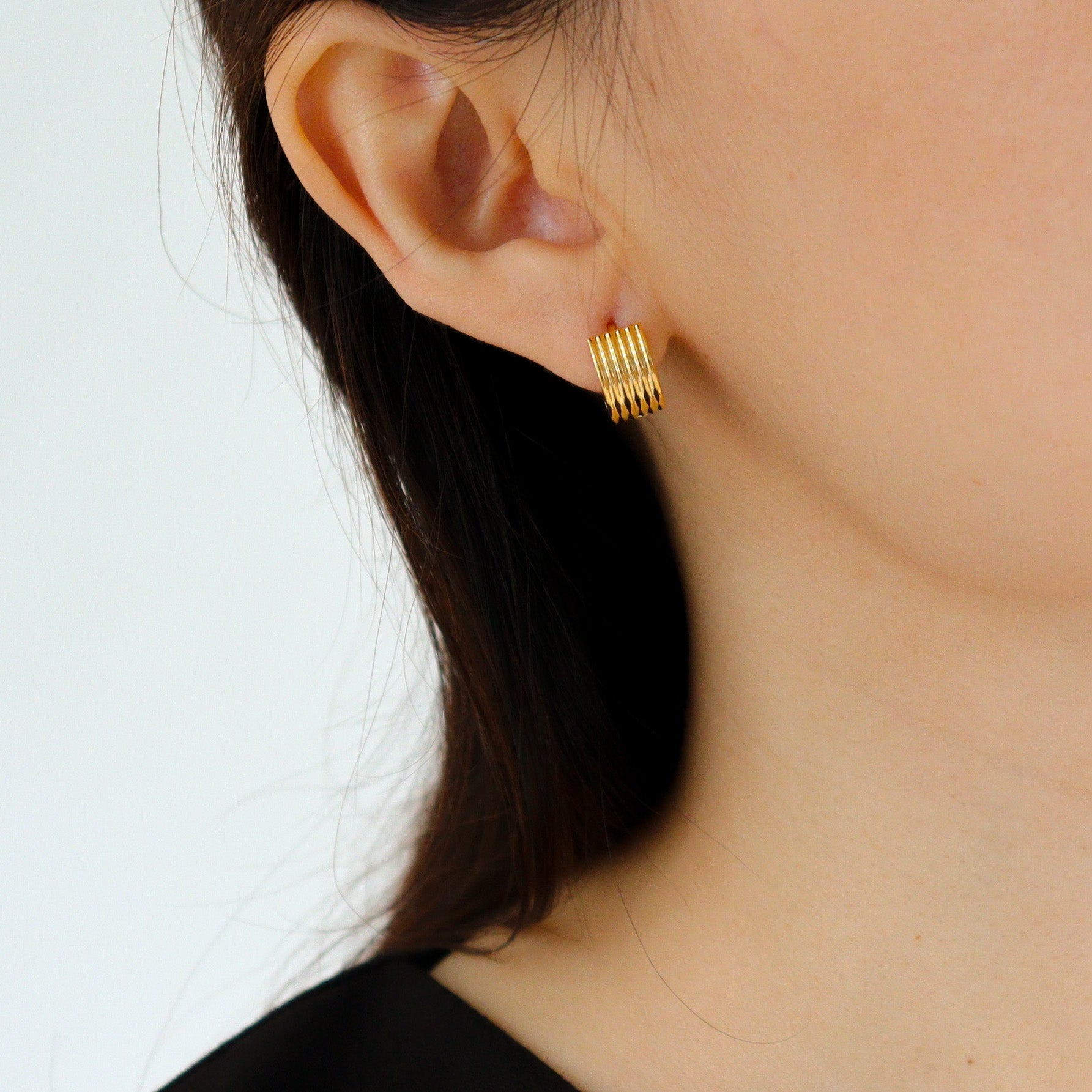 Multi Line Hoop Earrings