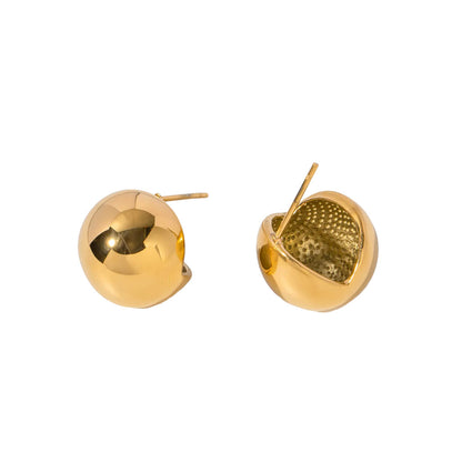 Golden Ball C-Hoop Earrings