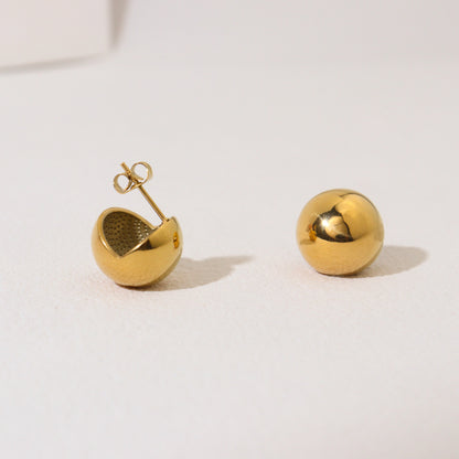 Golden Ball C-Hoop Earrings